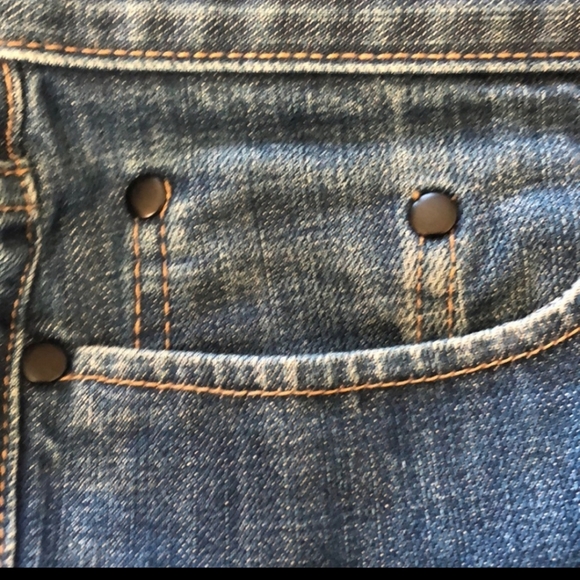 Them Atelier Button Fly Straight Leg Jeans 33 X 32 - Picture 8 of 9